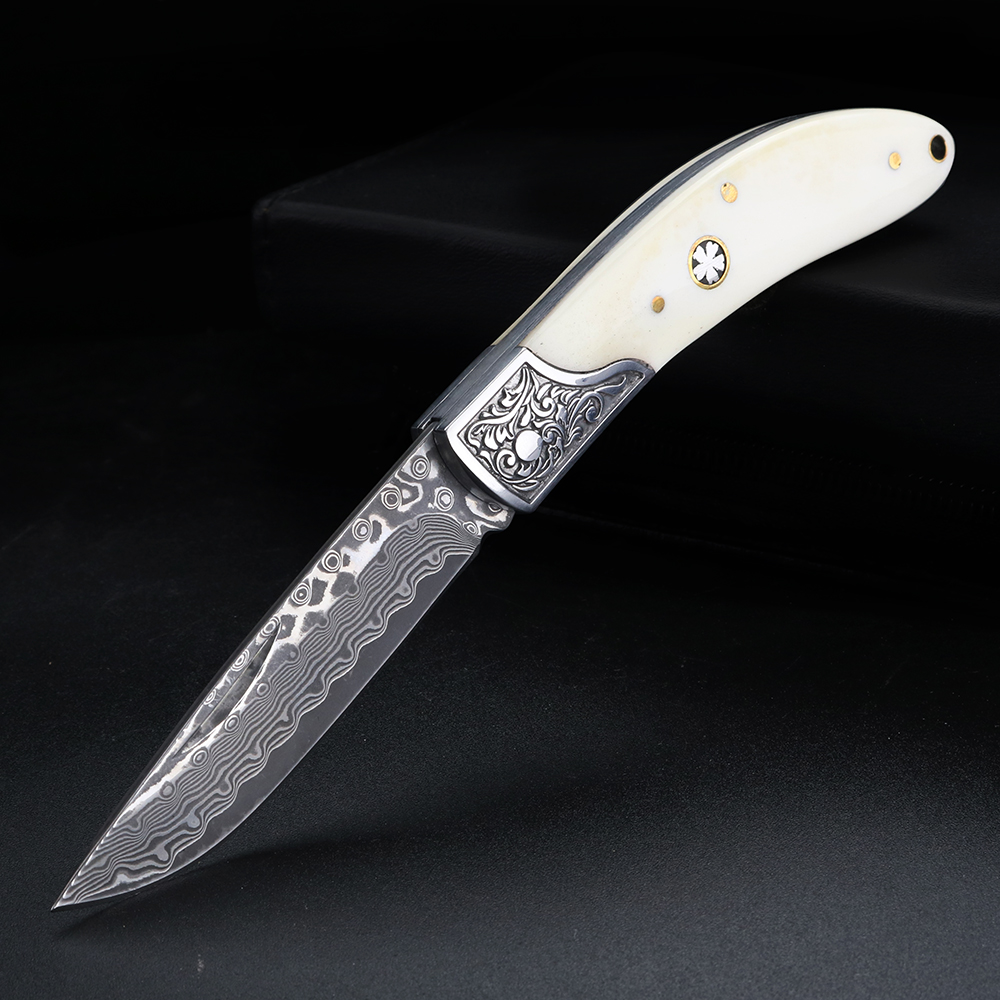 Bull Bone Damascus Steel Foldi - Bone Folder Tool recension och pris