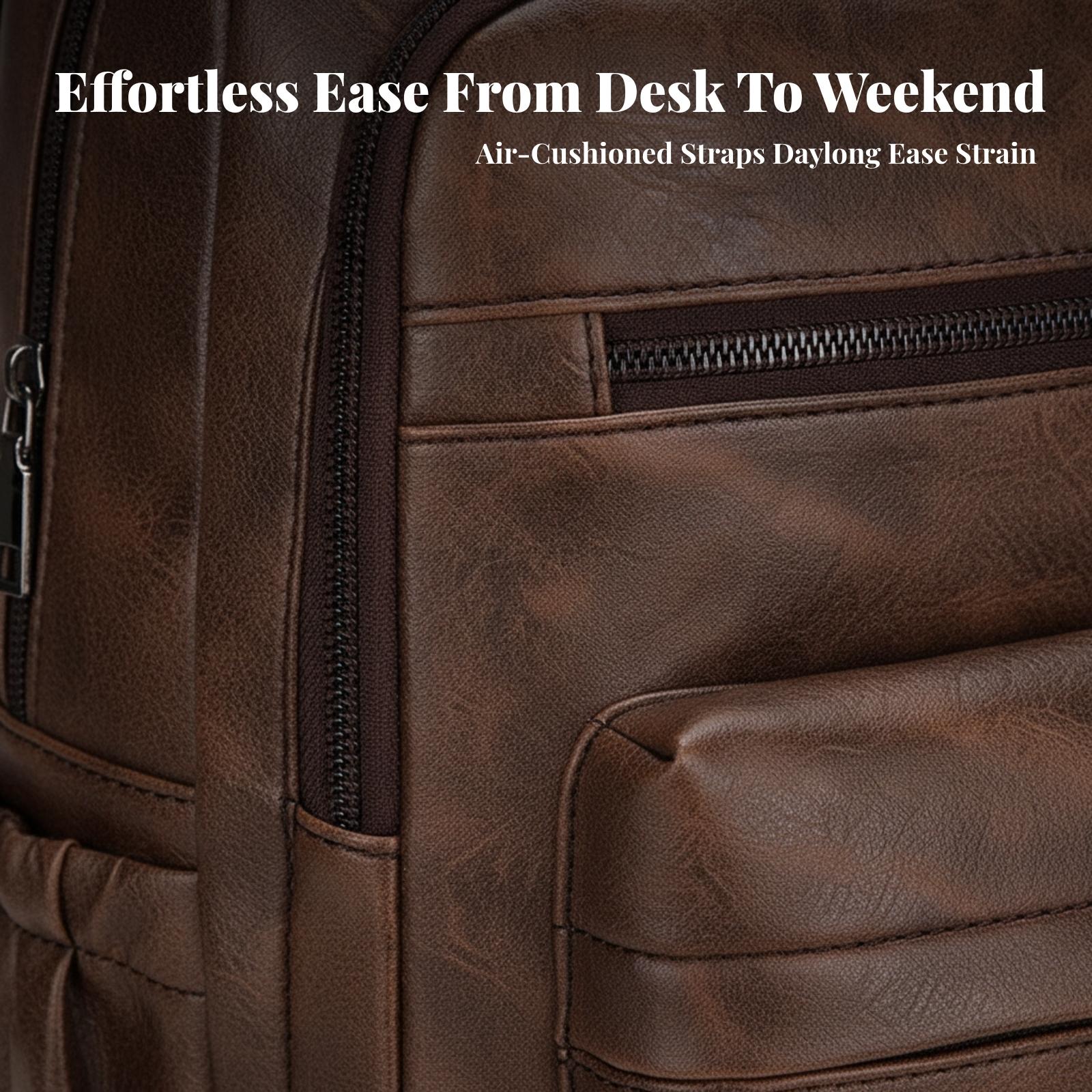 Waterproof Men Rucksack with L - Leather Work Rucksack Mens recension och pris